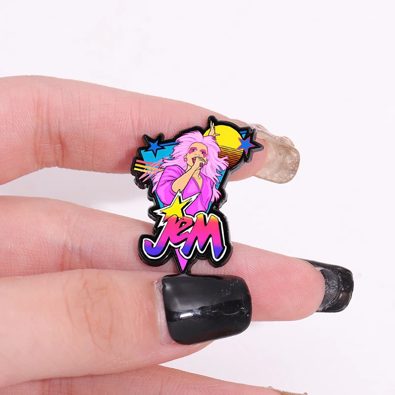 Jem 80s стильная художественная брошь эмалевые булавки креативная Ретро
