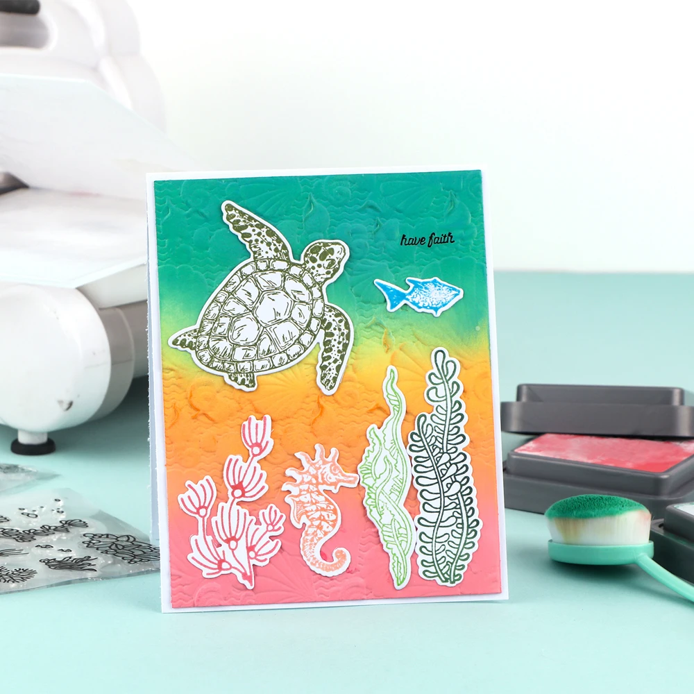 Новая папка с 3D тиснением в виде ракушки инструменты для скрапбукинга материал