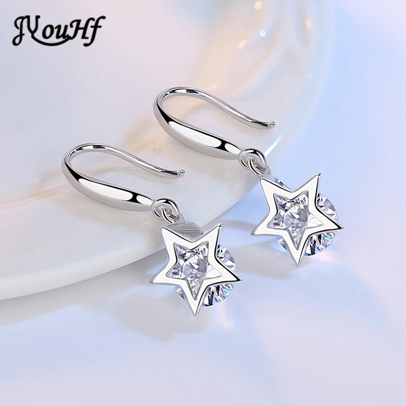 

Серьги-подвески женские из серебра 925 пробы со звездами