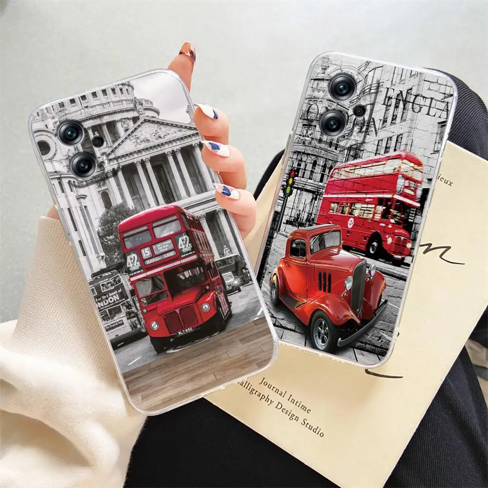 

Clear Phone TPU Case For Redmi Note 11 11T 10S 10 9 4G 9S 12 10C 9T 9A K40 Pro Plus 5G Coque Funda Capa Case London City Bus