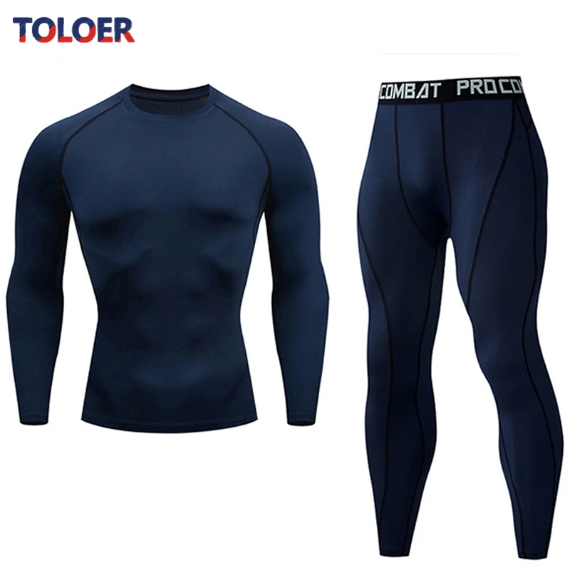 Quick Dry Men's Thermal underwear Sets Running Compression Sport Suits Basketball Tights Clothes Gym Fitness Jogging Sportswe