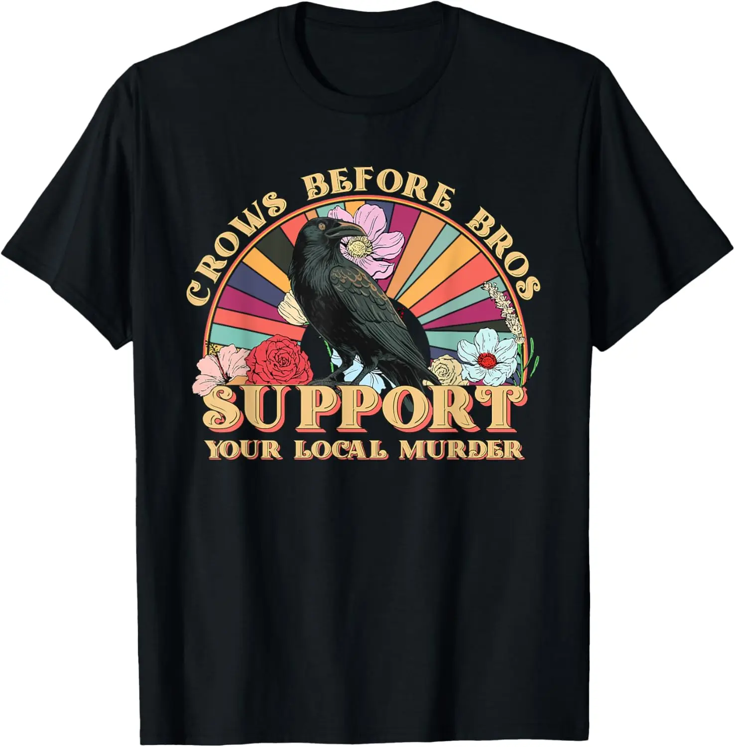 Готическая футболка Crows Before Bros Support Your Local Murder Raven