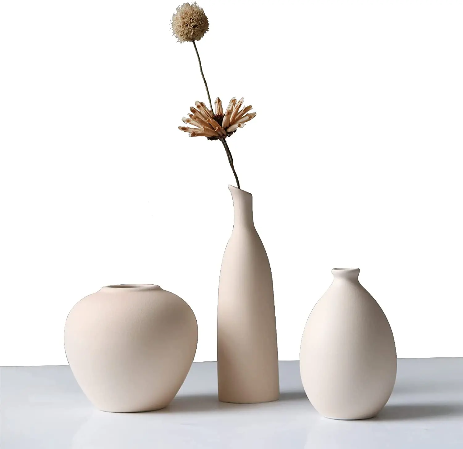 

Abbittar Ceramic Vase Set of 3, Small Flower Vases for Rustic Home Decor, Modern Farmhouse Decor, Living Room Decof