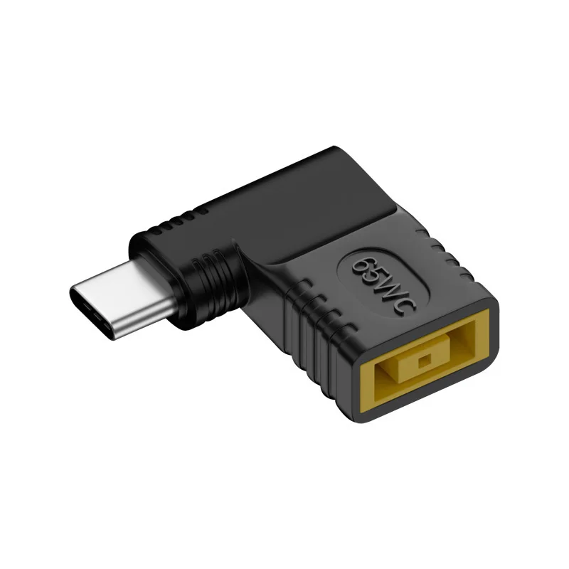 Фото Адаптер для быстрой зарядки USB Type C PD мощностью 65 Вт для зарядного устройства ноутбука Lenovo, преобразователь квадратного разъема постоянного тока в разъем Type C PD для MacBook №1