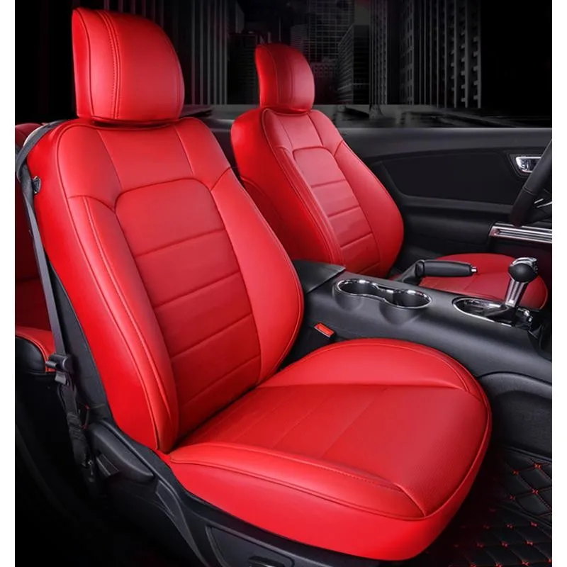 

Чехол для сиденья автомобиля на заказ для 2015-2022 Mustang, полный комплект, прочный чехол из кожи наппа с полным покрытием для 2015-2022 Mustang Convertible