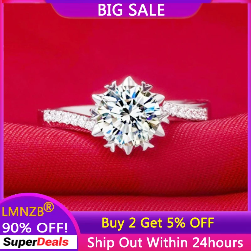 

Never Fade 100% Real Tibetan Silver Ring White Zircon Diamant Heart Claws Wedding Rings for Women Fashion Bridal Jewelry Gift