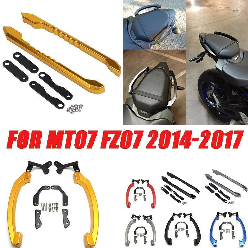 

Motorcycle Tail Rear Seat Passenger Pillion Handle Grab Bars Armrest For Yamaha MT 07 MT07 FZ FZ07 2014 - 2017 2016 Accessories