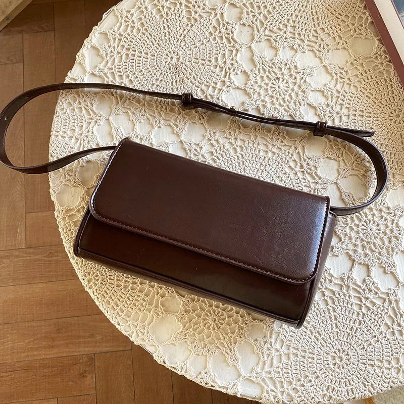 

Ansloth Vintage Oil Wax Leather Messenger Bag Women Simple Small Square Bags Solid Color Ladies Shoulder Bags Crossbody