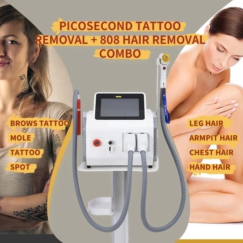 Hot Sale 2 in 1 Multifunctional Diode Laser 755 808 1064 / 808nm Diode Laser Hair Removal Tattoo Removal Picosecond Machine