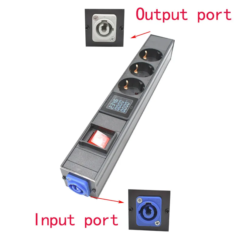 Удлинитель питания Schuko PDU 2-10, коробка для подключения электропитания переменного тока, блок питания с входным выходным амперметром (art.: 3920befe200af) - 3920befe200af