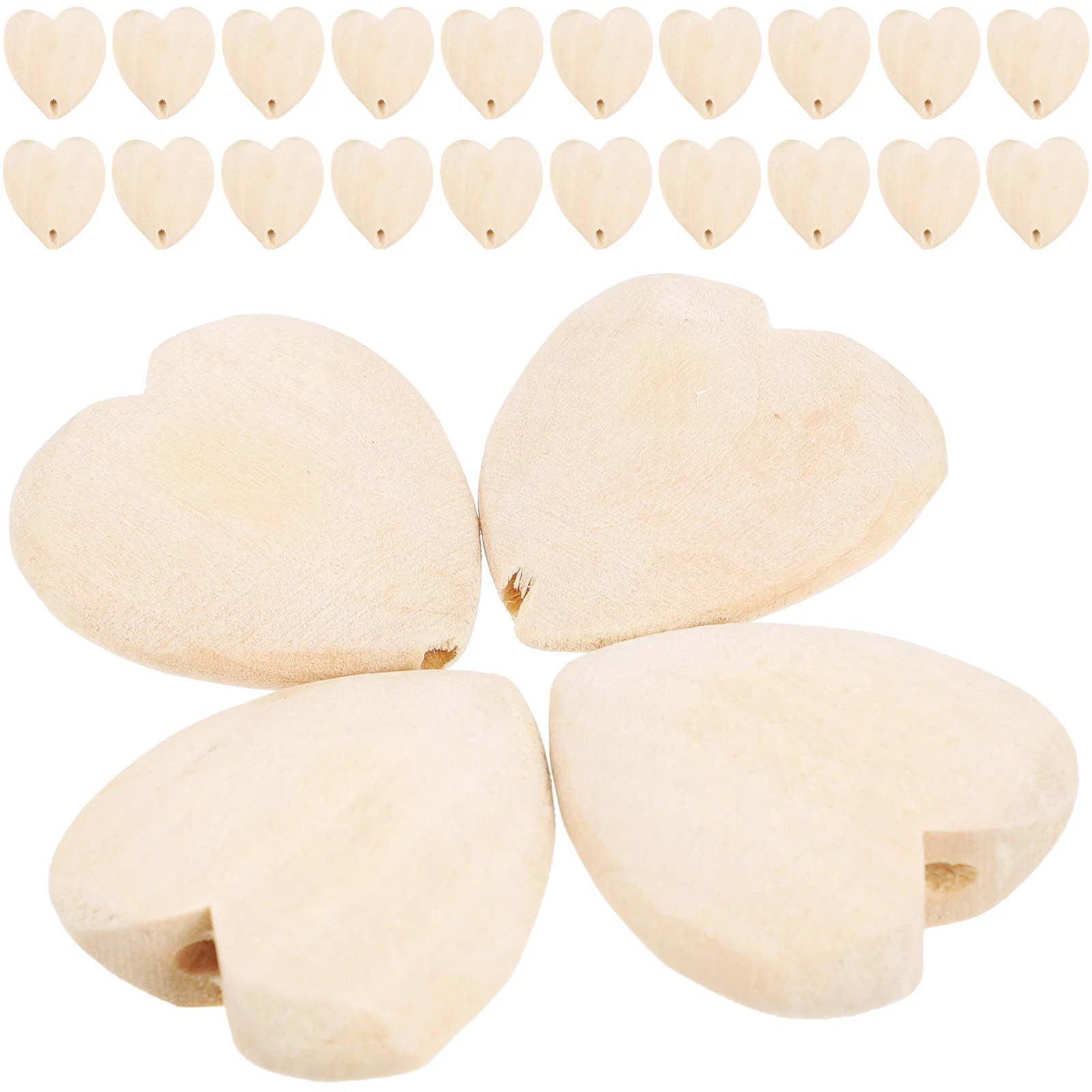 

Beads Heartjewelry Making Wooden Wood Loose Bead Punch Valentine Diy Unfinished Crafts Blankshaped Spacer Charms Hole Day