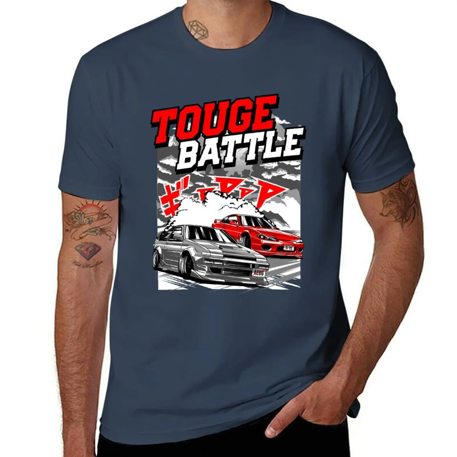 Фото Touge Motorsport Racing Battle Street Drift Turbo Car футболка мужская простая футболка мужская 100% хлопок люксовый бренд футболка №1