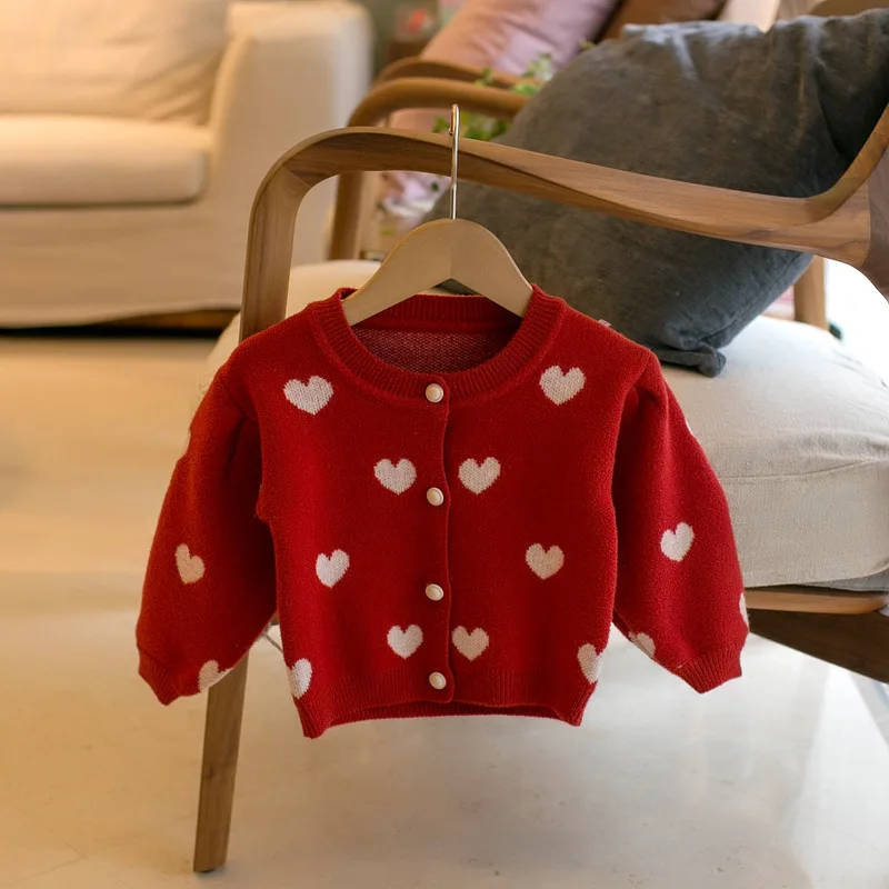 Freely Move Girls Sweater Jacket New Autumn Winter Children'S Clothing Baby Sweater Coat Children'S Sweater Knitted Cardigan