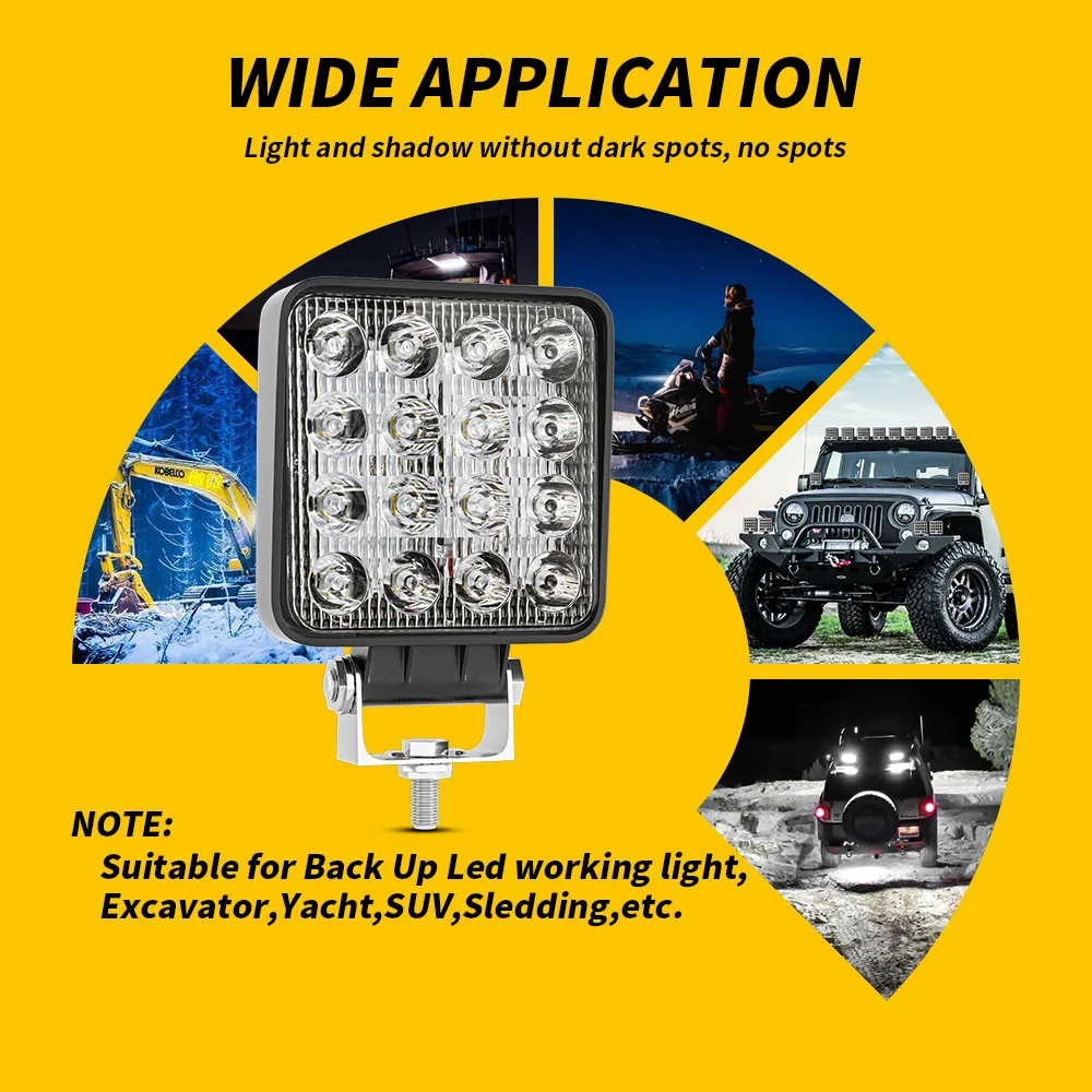 NORGOS 4-дюймовый телефон квадратный 12 В 24 супер яркий 4x4 внедорожник трактор