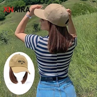 synthet short wavy baseball wig synthetic natural bob wig black hat wigs cap with hair naturally connect baseball cap adjustable