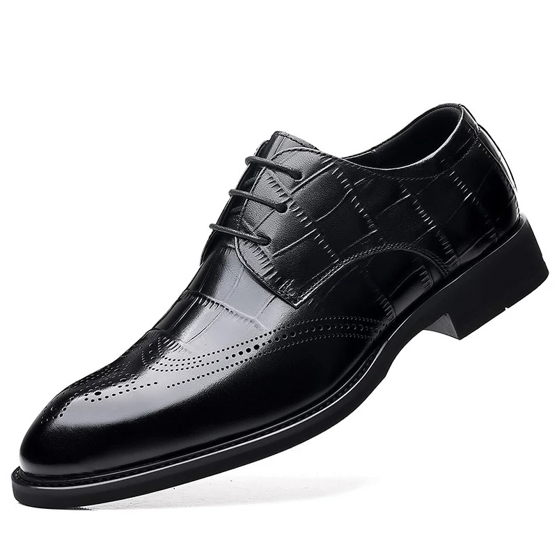 Men Genuine Leather Formal Shoes Men Fashion High Business Classic Casual Shoes Original Wedding Dress Shoe