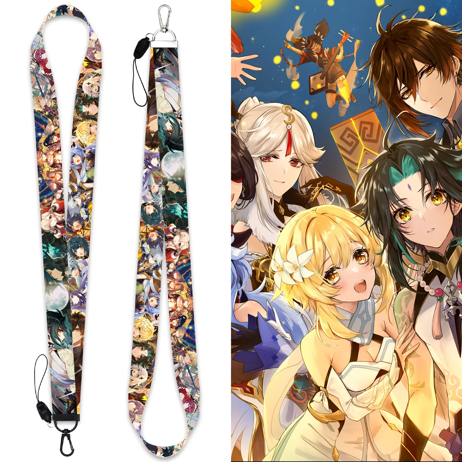 

Anime Game Yuanshen Identity Pass Lanyard Mobile Phone Ornament Car Keychain Ladies Jewelry Gift Ornament
