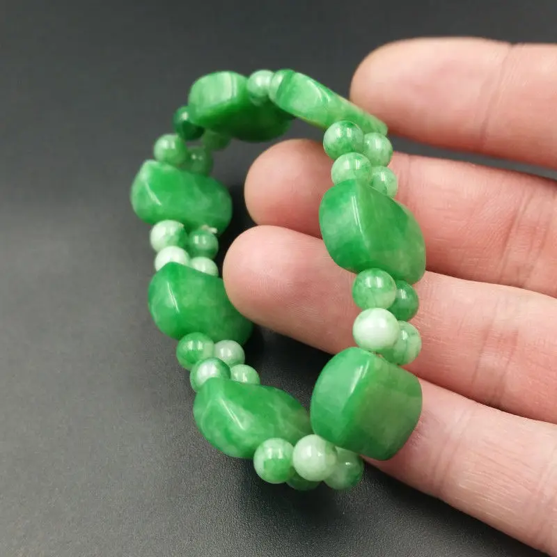 Натуральный зеленый нефритовый браслет женские лечебные ювелирные изделия из