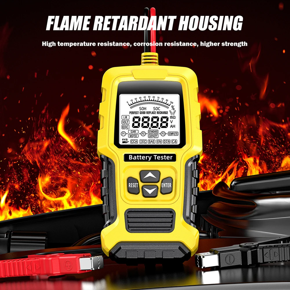 Тестер автомобильного аккумулятора с ЖК-дисплеем умный тестер SOH SOC CCA