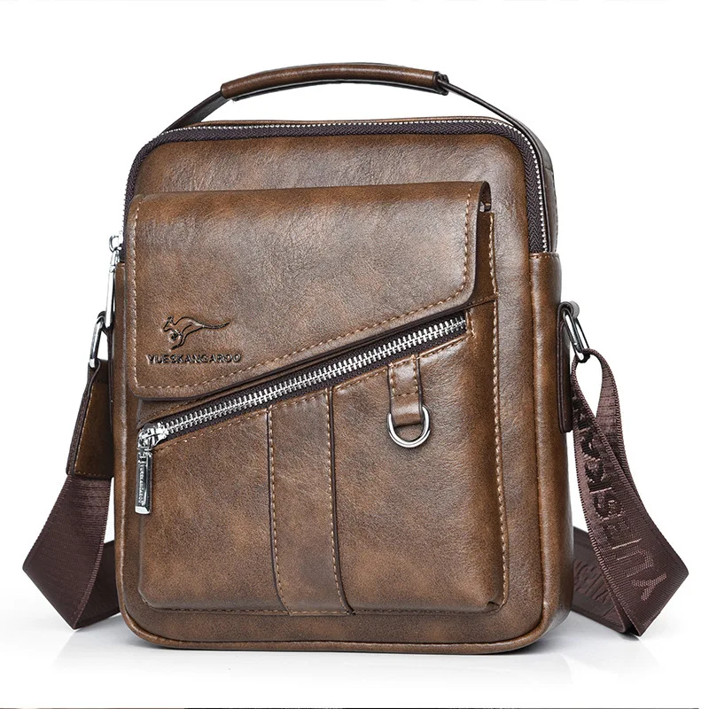 Luxury Genuine Leather Men's Shoulder Messenger Bag Vintage Crossbody Bags For Man Small Tote Bag Casual Male Handbag