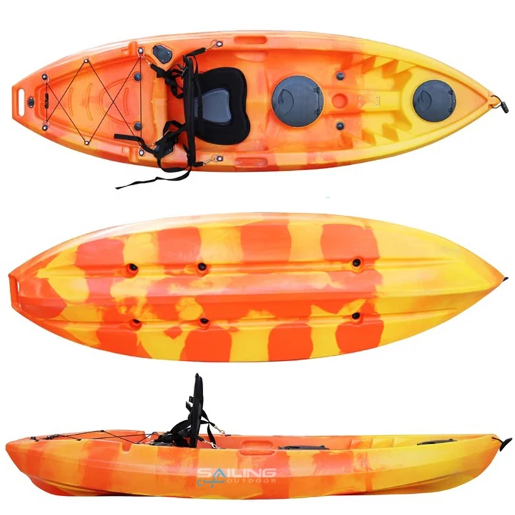 Рыболовная лодка маленькое пластиковое каноэ сидят на верхушке каяк дешевая