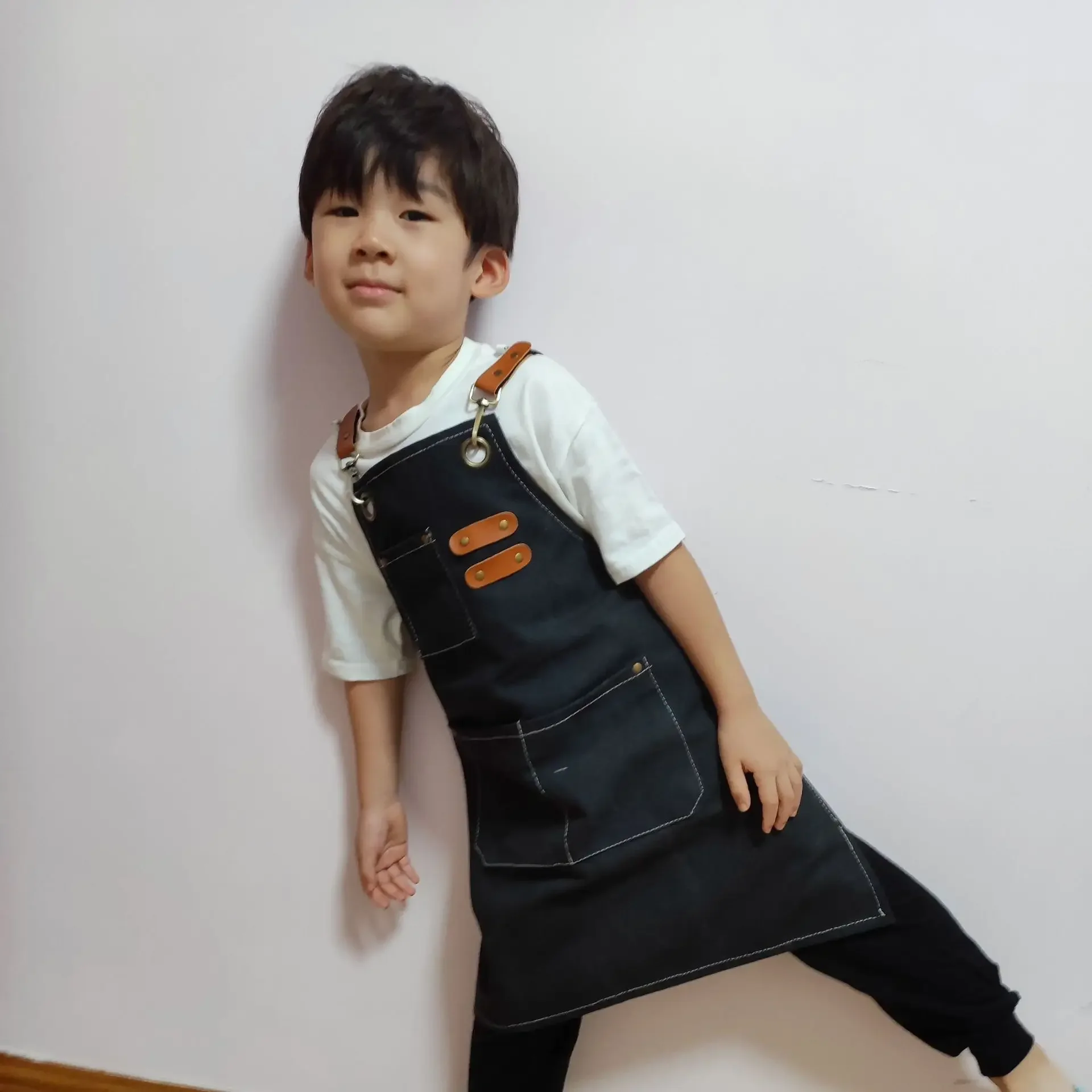 Плотный детский брезентовый фартук студийный водонепроницаемый для кофейни