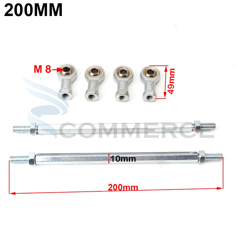 Комплект рулевых тяг 80-315 мм, шаровое соединение M8 для электровелосипеда Mini, ATV, Go, карта, багги, грязного велосипеда, 49 куб. См, 1 пара