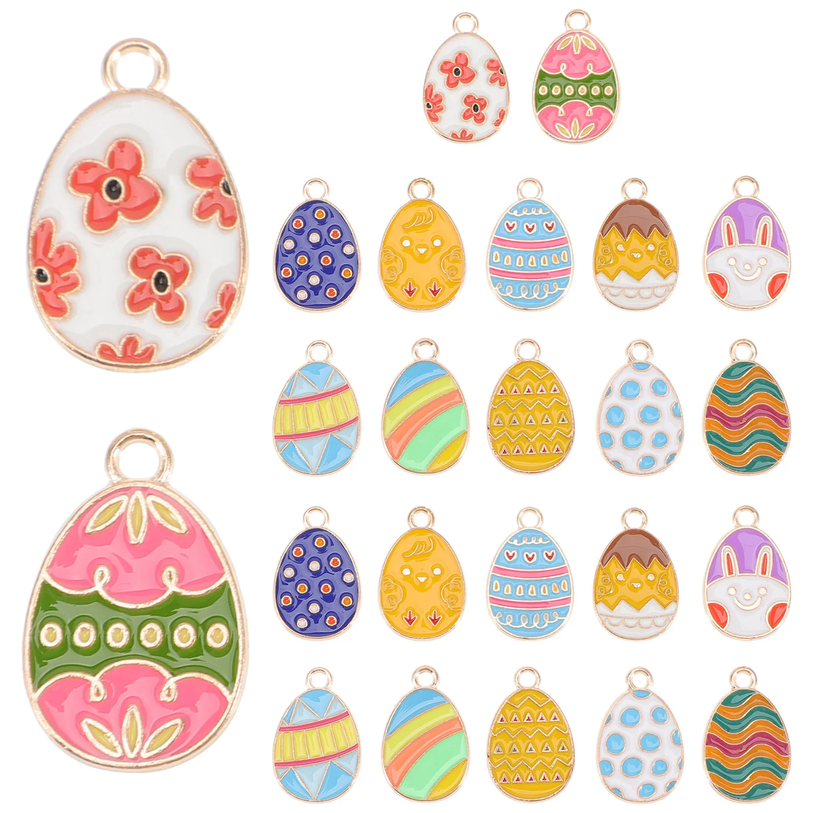 

Easter Charms Egg Pendant Enamel Jewelry Rabbit Making Bulk Charm Rosaries Bunny Earring Necklace Hanging Party Favors Diy