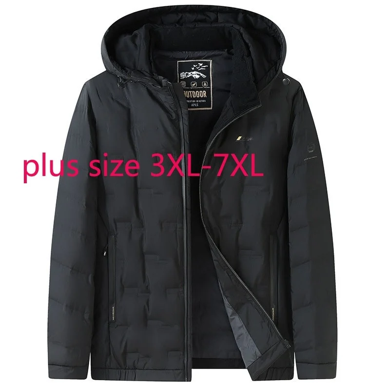 

New Arrival Fashion Suepr Large Men Oversized Stand Collar Hooded Autumn Winter Thick Casual Down Jacket Plus Size 3XL-6XL 7XL