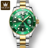 olevs waterproof business watches for men quartz stainless steel strap high quality men wristwatch luminous calendar