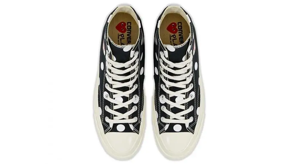 Original Converse CDG Play Polka Dot Chuck Taylor All Star 70 High Black Skateboarding sneakers classic cool flat canvas Shoes