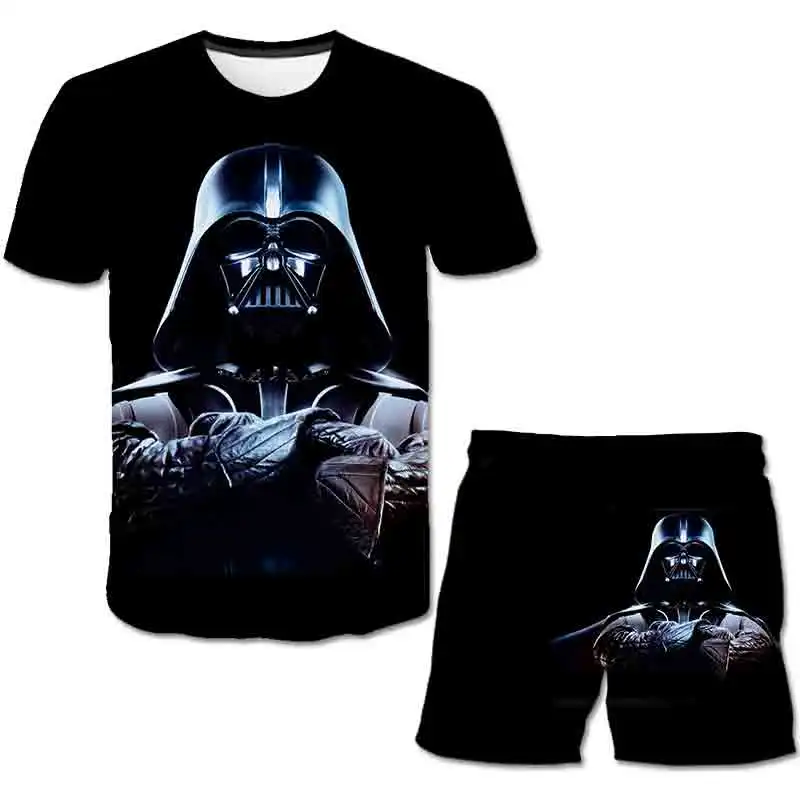 

New Children 3D Print T-Shirt Short Pant Set Children's Star Wαrs Boys Girl Cartoon Fashion Tops+Shorts 2PCS Kids Casual Clothes