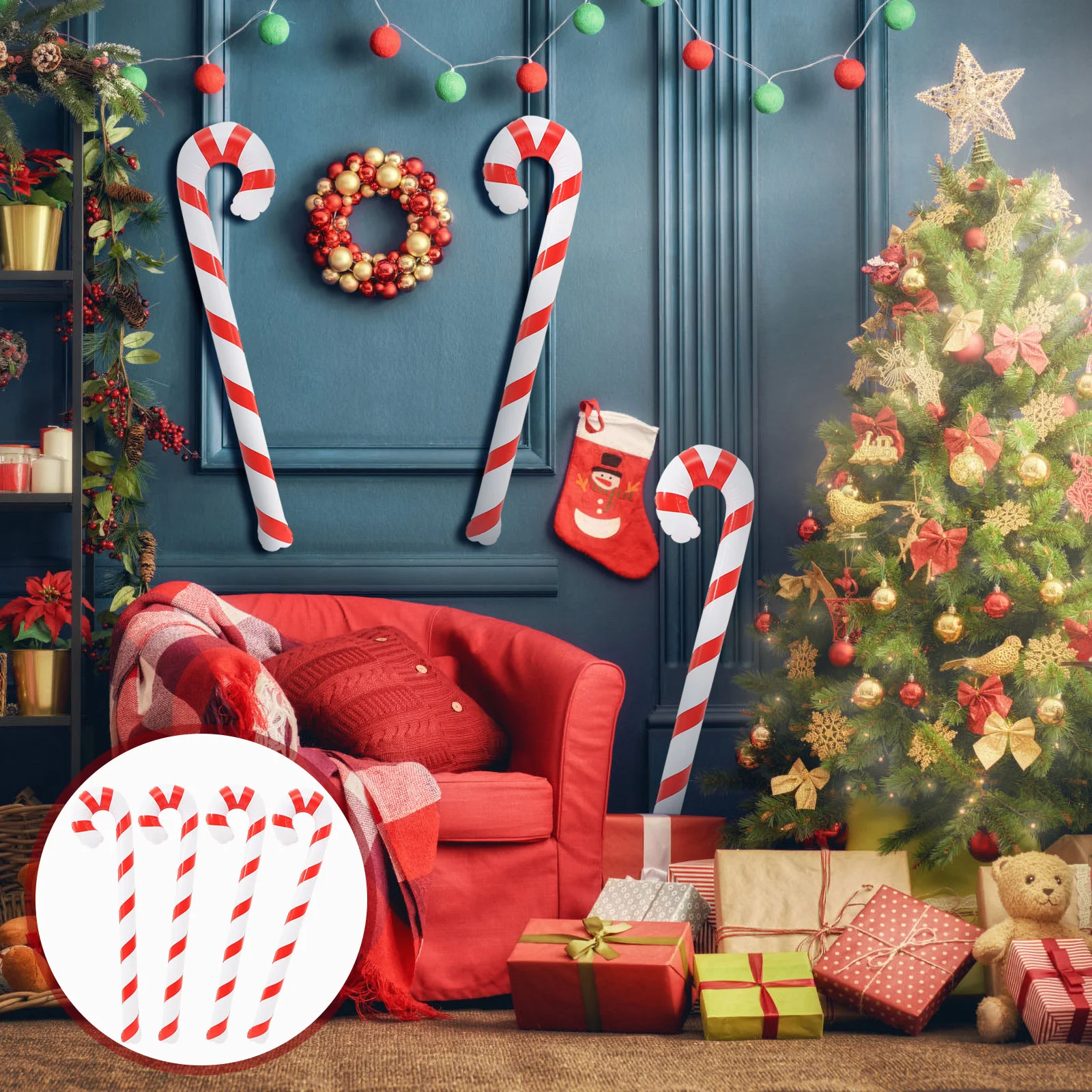 

Christmas Walking Stick The Elderly Outdoor Decorationation Canes Colored Candy Xmas Sticks Party Props Decorative Portable