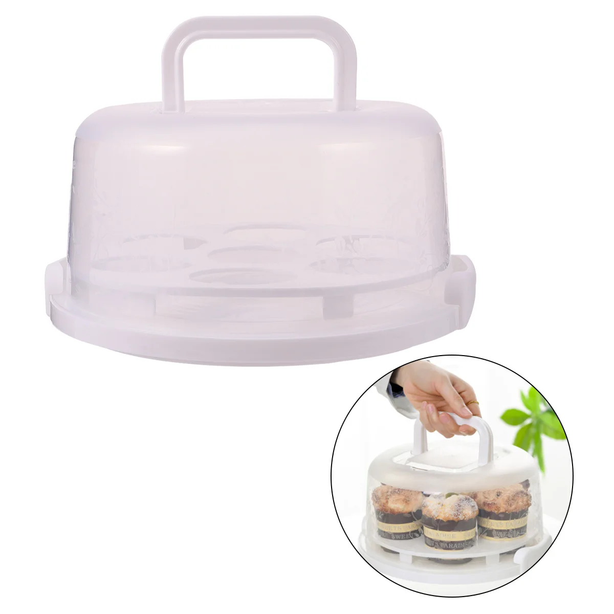 

Cake Container Carrier Storage Cupcake Box Holdercontainers Boxes Portable Round Saver Standpackaging Packing Dome Clear Cover