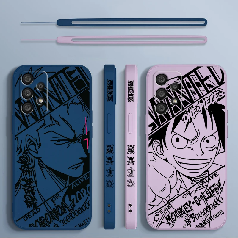 

Anime O-Ones Pieces Dark Samsung Phone Case For A73 A53 A33 A52 A32 A71 A51 A21S A03S A50 A30 5G Liquid Left Rope Cover