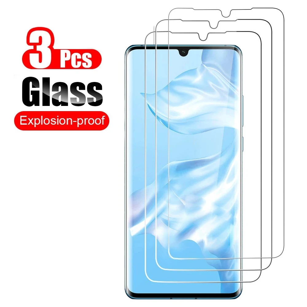 

3PCS Protective Glass for Huawei P30 P20 P40 E Lite P50 Pro Tempered Glass for HUAWEI Y5 Y6 Y7 Y8 Y9 P Smart Z Screen Protector