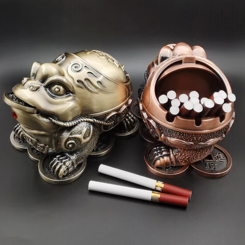 

Golden Toad Ashtray Ornaments Home Living Room Decorations Ashtray Retro Personality Ashtray