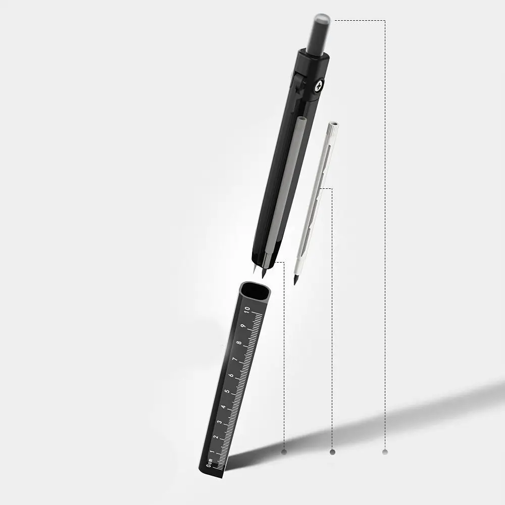 

Карандаш для геометрического рисования, линейка, инструменты для математики и геометрии, линейка для рисования с компасом, стираемая Линейка в форме карандаша, круглая линейка