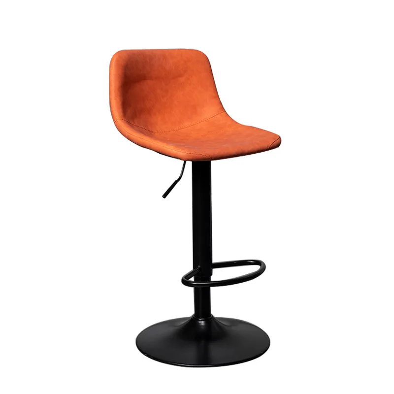 Барный стул из кованого железа современный минималистичный высокий со спинкой и