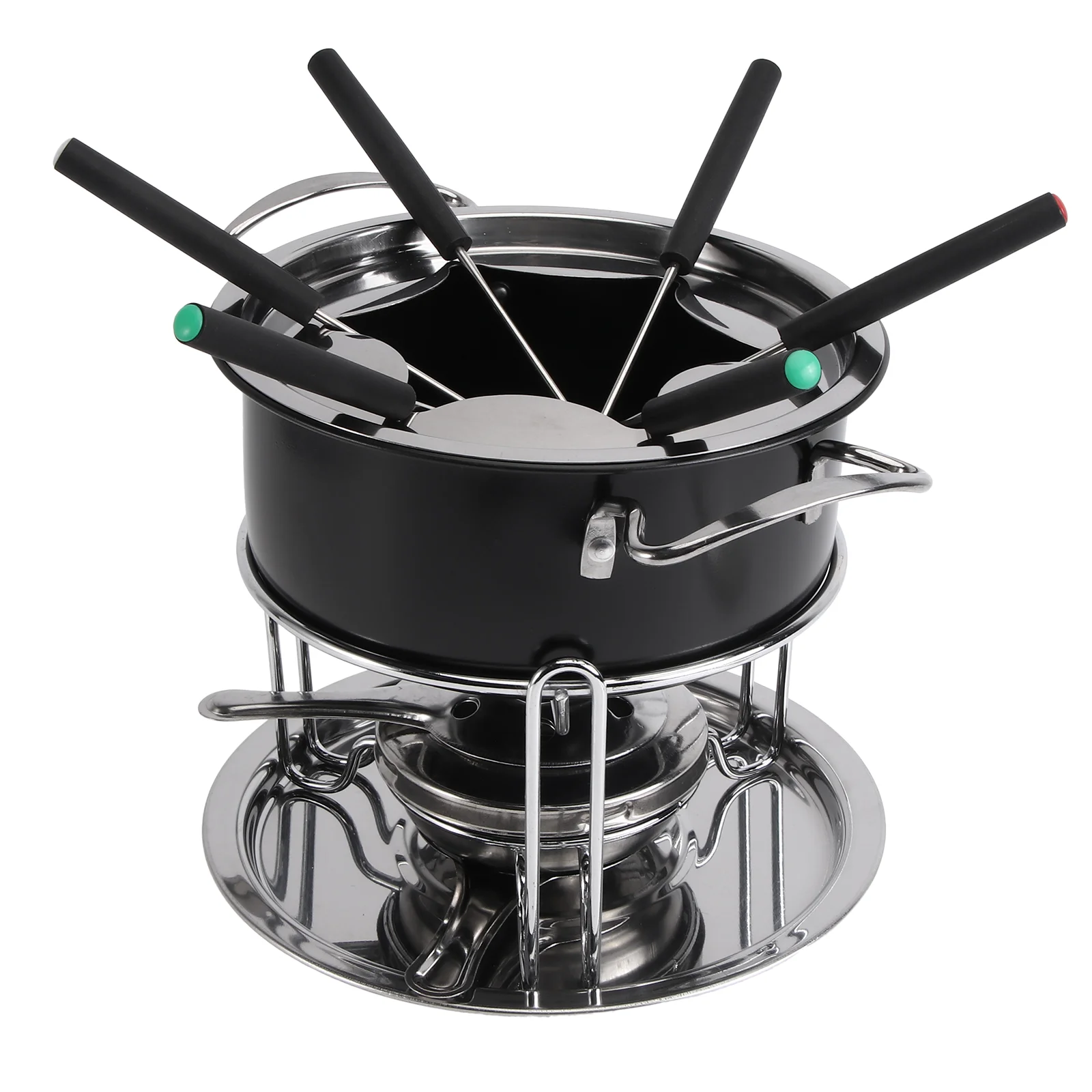 

Fondue Pot Chocolate Melting Cheese Butter Set Warmer Stainless Boiler Steel Pan Persons Double Choco Heating Forwarming