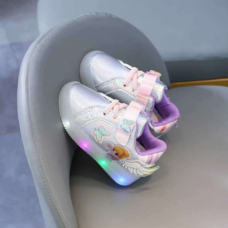 2022 New Lovely Disney Children Casual Shoes LED Lighted Infant Tennis Hot Sales Glowing Kids Sneakers Girls Shoes Toddlers enlarge