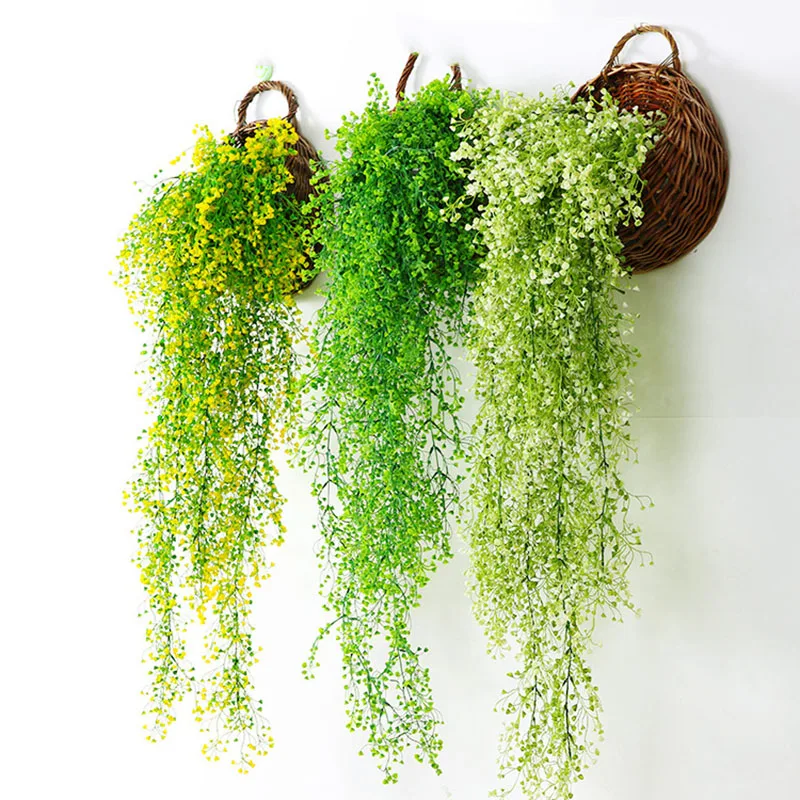 

Artificial Plants Vines Wall Hanging Rattan Green Leaves Garden Home Accessories Ivy Rattan Fake Plant Wedding Party Decoration