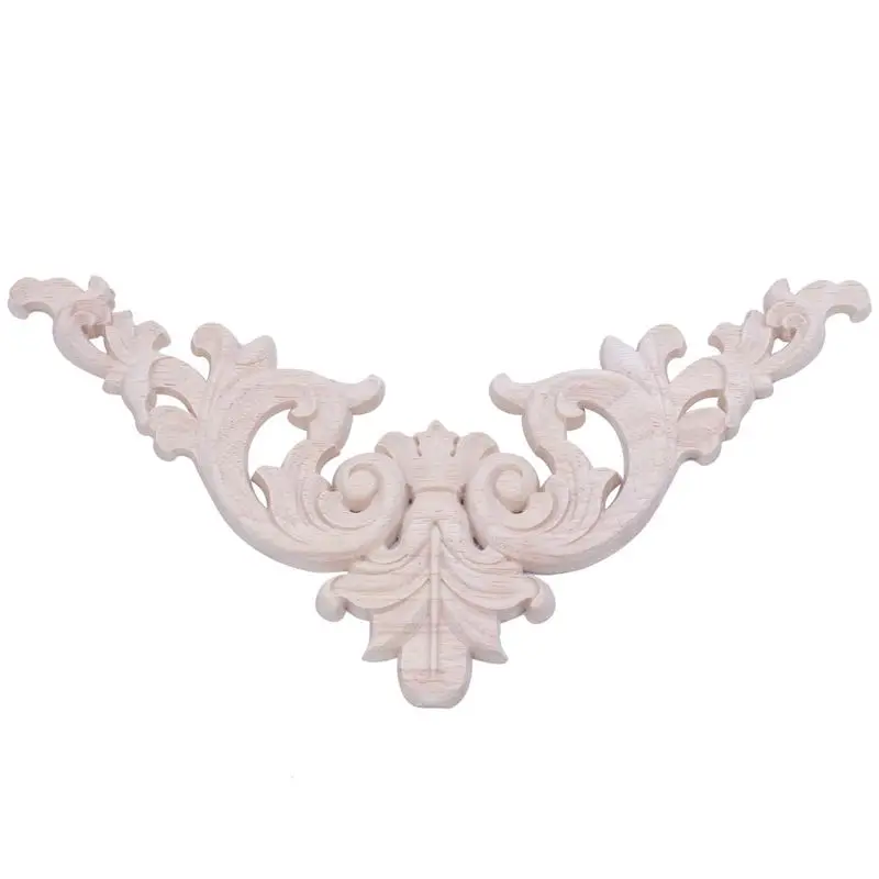 

20X20cm Rubber Wood Oak Carved Corner Onlay Applique Cabinet Unpainted