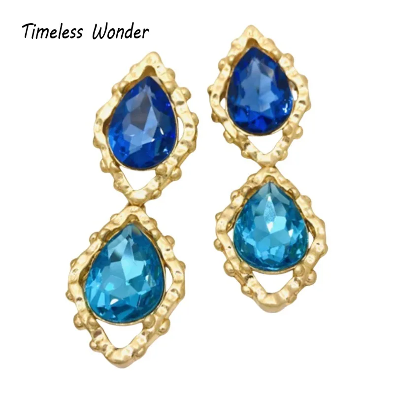 Женские серьги-клипсы с кристаллами в стиле панк