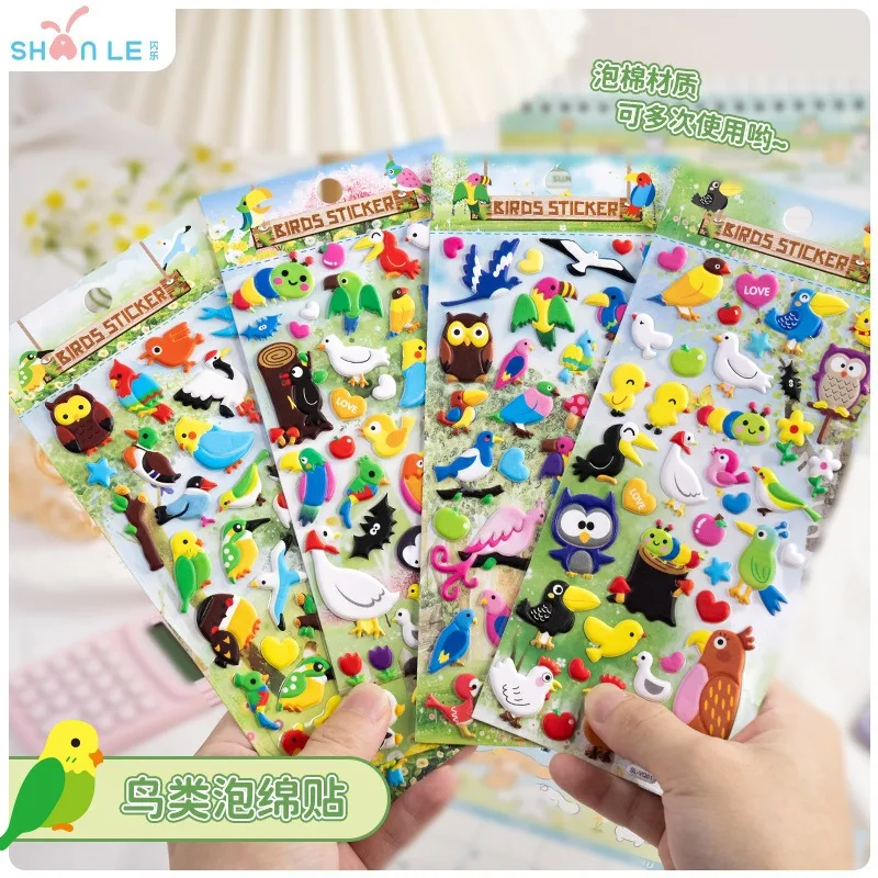 

Милые 3D-наклейки в виде птиц и животных из объемного пенопласта для скрапбукинга, дневников, планеров, поделок и декора, подарок