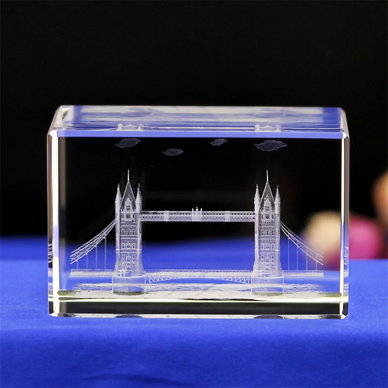 

UK Bridge 3D Кристальный лазерный строительный куб знаменитая модель здания статуэтки миниатюры для дома декоративные сувениры подарки
