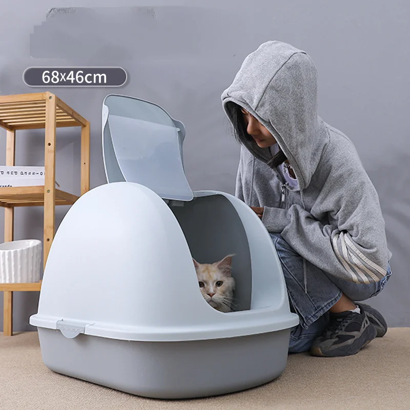 Lettiera per gatti di grandi dimensioni completamente chiusa anti-cintura sabbia mazze Coon toilette per gatti deodorante Extra Large forniture per lettiera per gattini