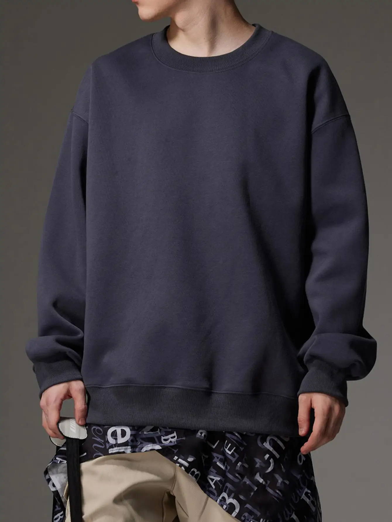 Осенние новые брендовые мужские пуловеры в стиле хип-хоп большие однотонные