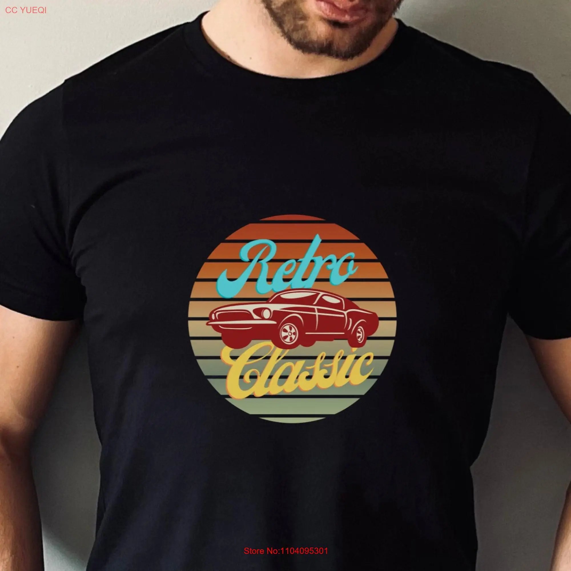 Футболка мужская классическая в ретро стиле винтажная рубашка с длинным или