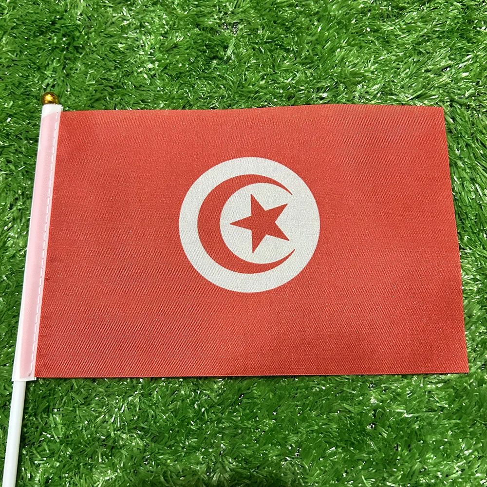 SKY FLAG Тунис ручной флаг 10/20/50/100 шт. 21*14 см ручные размахивающие флаги с пластиковым